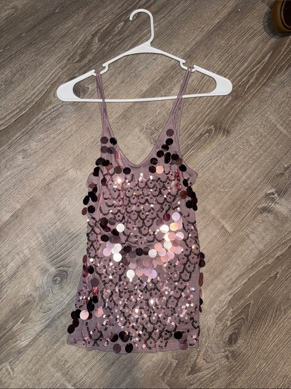 Charlotte Russe Rose Pink Sequin Bandeau Camisole
